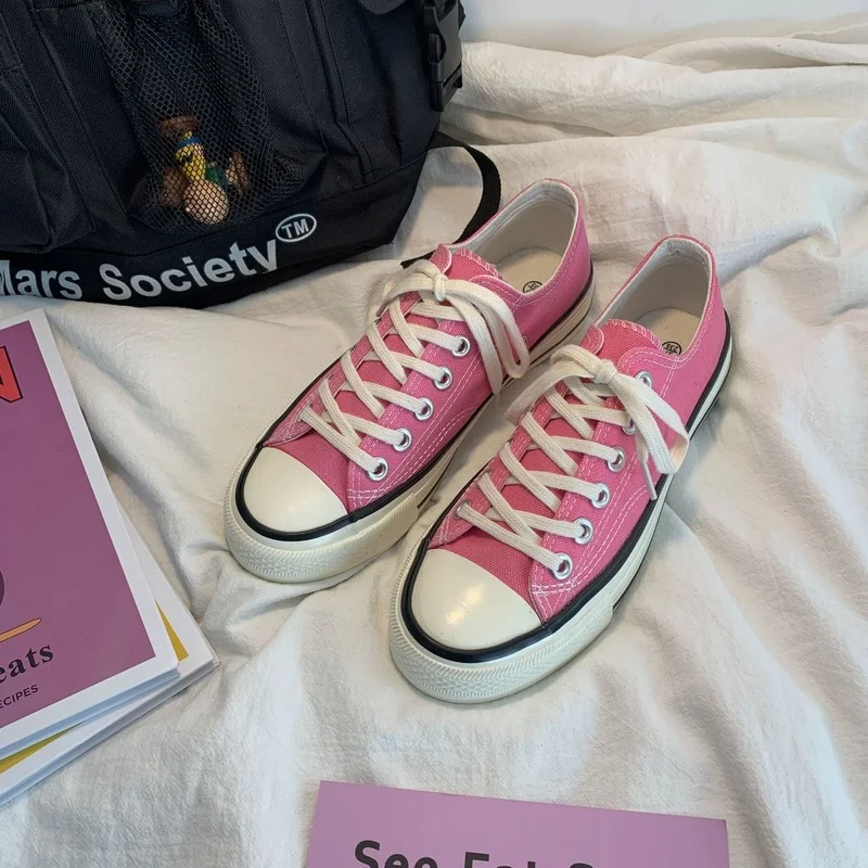 

Женские парусиновые туфли, женские корейские студенческие туфли Harajuku Ulzzang, универсальные низкие топы, новые модные туфли для скейтборда, об...