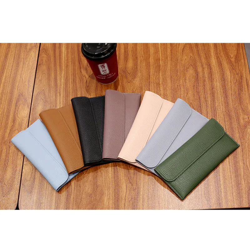 Модные однотонные женские кошельки 2019 простые на молнии черный красный длинный