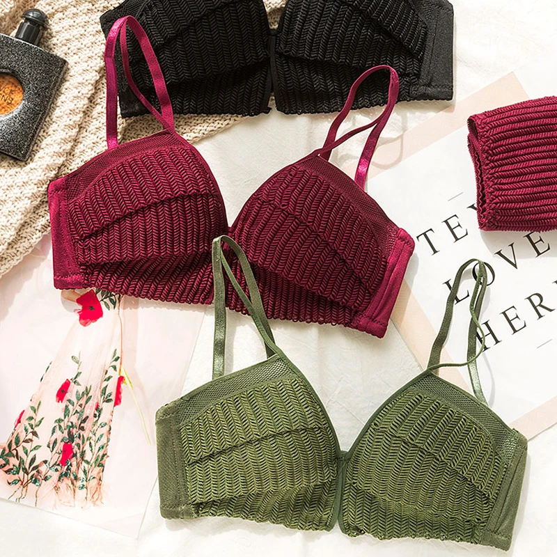 Женское нижнее белье с пуш апом Wasteheart модный зеленый и красный бюстгальтер