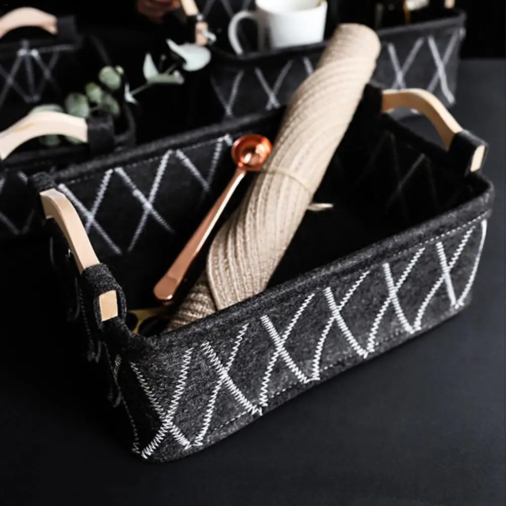 Корзина для хранения из войлока складной органайзер сделай сам офисного стола с