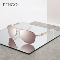 fenchi fashion classic brand white pliot sunglasses women pink rose gold frame female glasses zonnebril dames oculos feminino