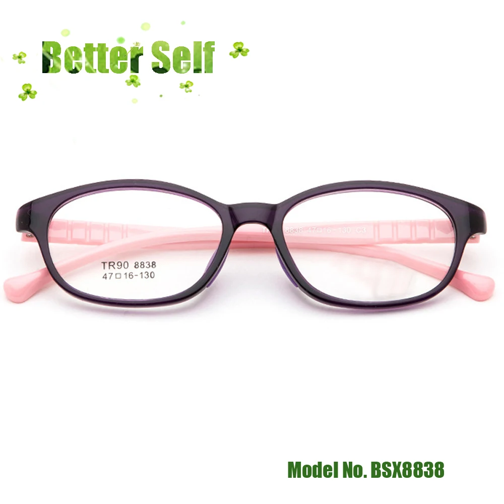 Круглые очки для студентов мягкие безопасные TR90 детские близорукости линзы BSX8838