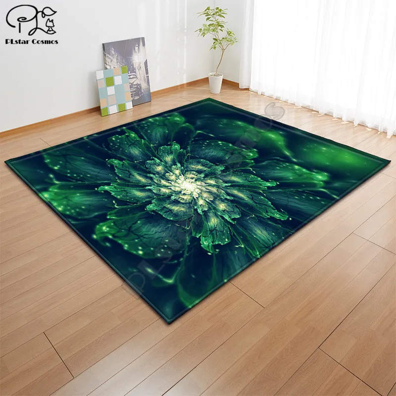 

flower Psychedelic pattern Square Anti-Skid Area Floor Mat 3D Rug Non-slip Mat Dining Room Living Room Soft Bedroom Carpet