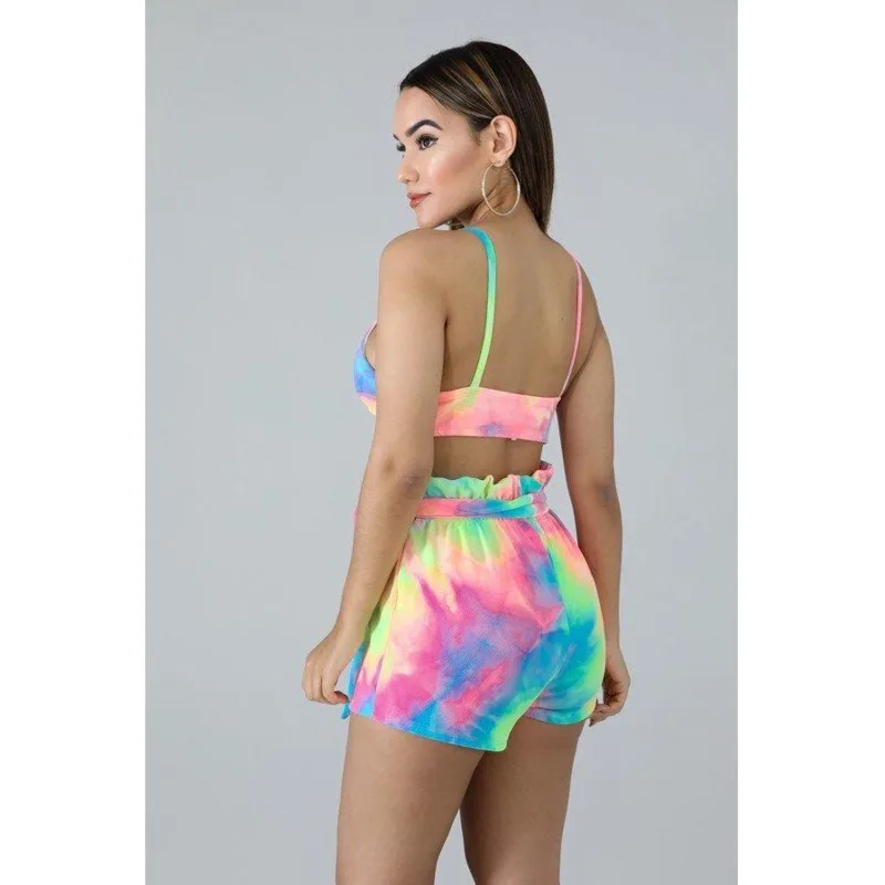 Fuedage сексуальный женский комплект из двух предметов топ с открытой спиной и шорты