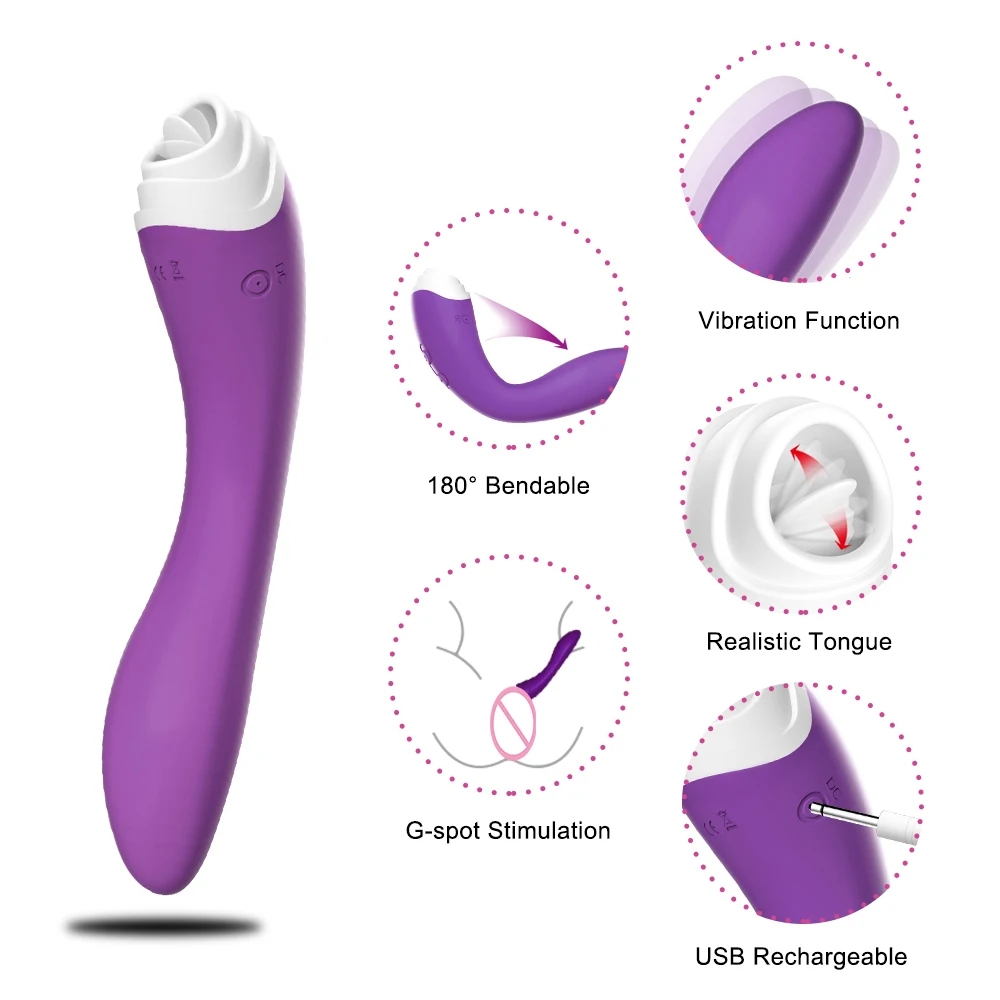 Вибратор Кролик фаллоимитатор с присоской для стимуляции точки G киски языка