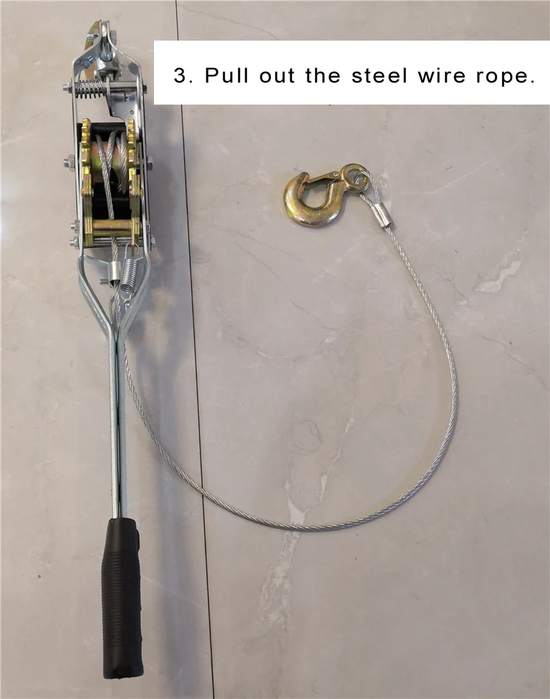 

1-4 Ton Wire Rope Ratchet Hand Power Puller Tighten Tool Steel Cable Gear Winch Puller Mini Tightener Double Hook Lifting Tools