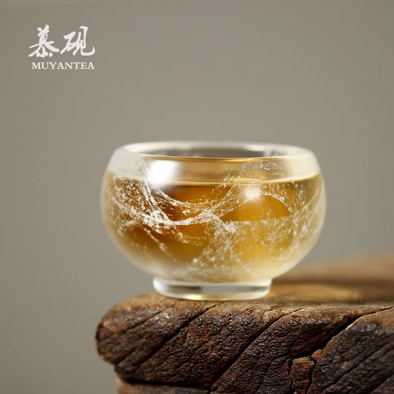 

Блестящая и полупрозрачная маленькая чашка для избавления от горячих обтягивающих чашек, чашка для чая из одного стекла