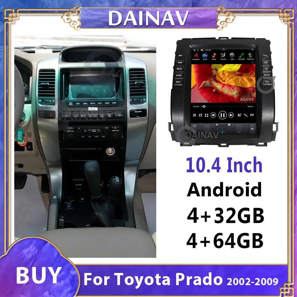 

Автомобильный мультимедийный DVD-плеер на Android для Toyota Prado 2002, 2003, 2004, 2005, 2006, 2007, 2008, 2009, автомобильный GPS-навигатор, автомобильное радио, стерео