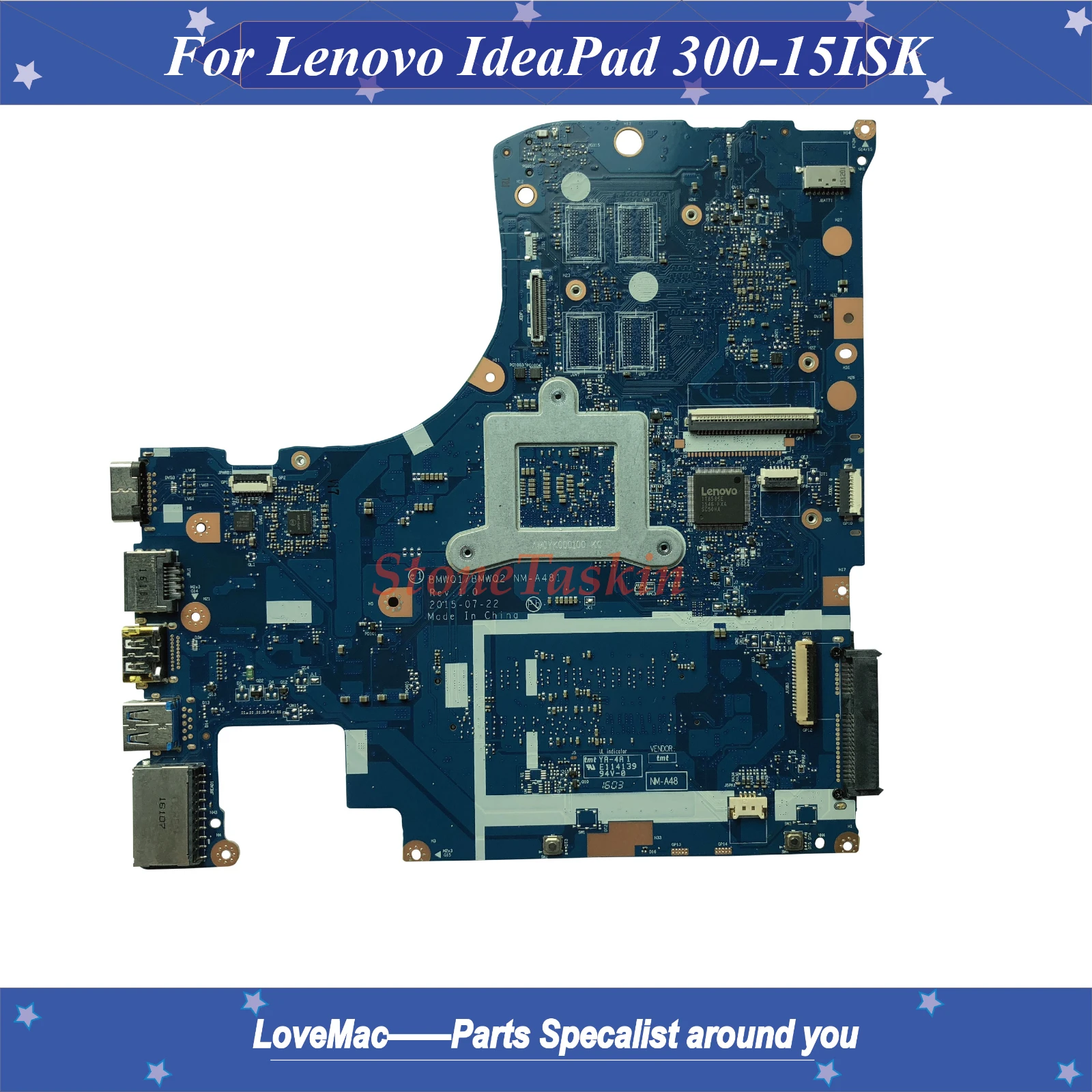 Wholesale 5B20K38192 For Lenovo IdeaPad 300-15ISK Laptop Motherboard BMWQ1/BMWQ2 NM-A481 SR2EU I3-6100U DDR3L 100% Tested | Компьютеры и