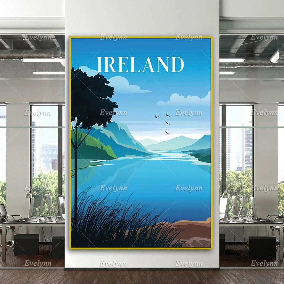 

Ireland Travel Print, Ireland Travel Poster, Ireland Wall Art, Vintage Travel Poster Home Decor Canvas Unique Gift
