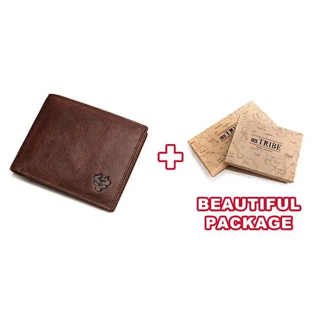 Coffee S BOX GZCZ Rfid Тонкий мужской кошелек из натуральной кожи портмоне Crazy Horse Portomonee держатель для карт мужские маленькие кошельки carteira masculina - Цвет: Coffee S BOX