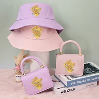 2021 fashion designer bucket hats and purse set wholesale custom floral print purses and handbags set for women