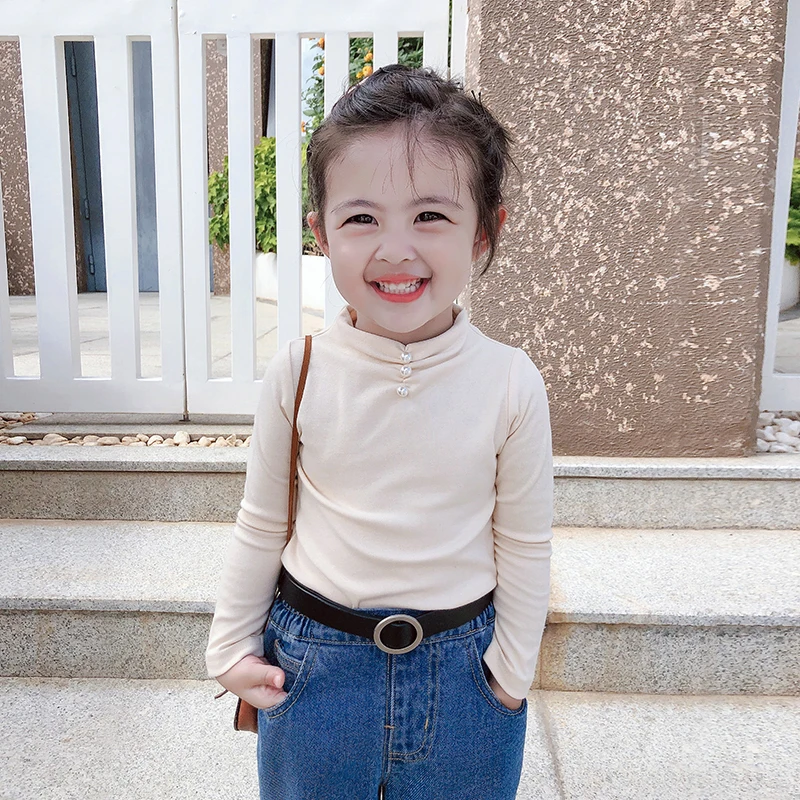 

Autumn Girls Trend Silver Bottoming Shirt Spring Child Clothes Casual Cartoon Toddler Girl Clothing Basic Tops t shirt