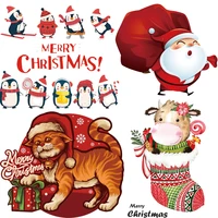 christmas cute animals patches cat thermal stickers on clothes iron on transfers for clothing thermoadhesive patch diy applique