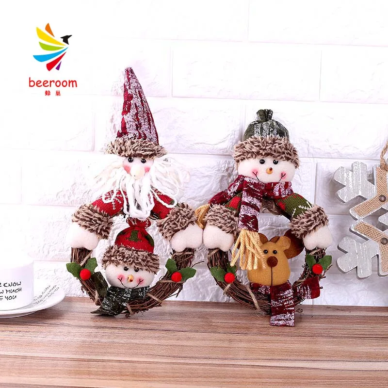 Рождественские украшения DIY рождественские куклы молоток ротанговый венок