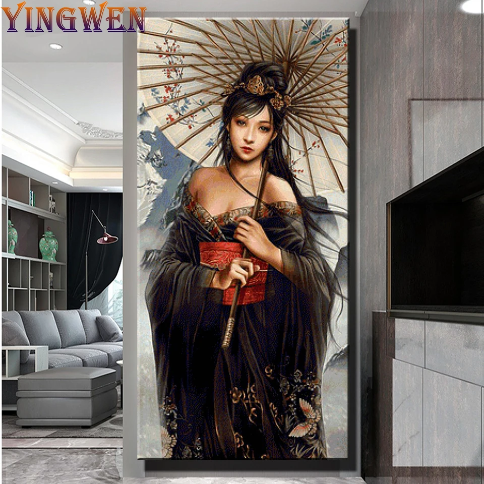 Японское кимоно для женщин 5D полноформатная алмазная живопись Вышивка крестиком