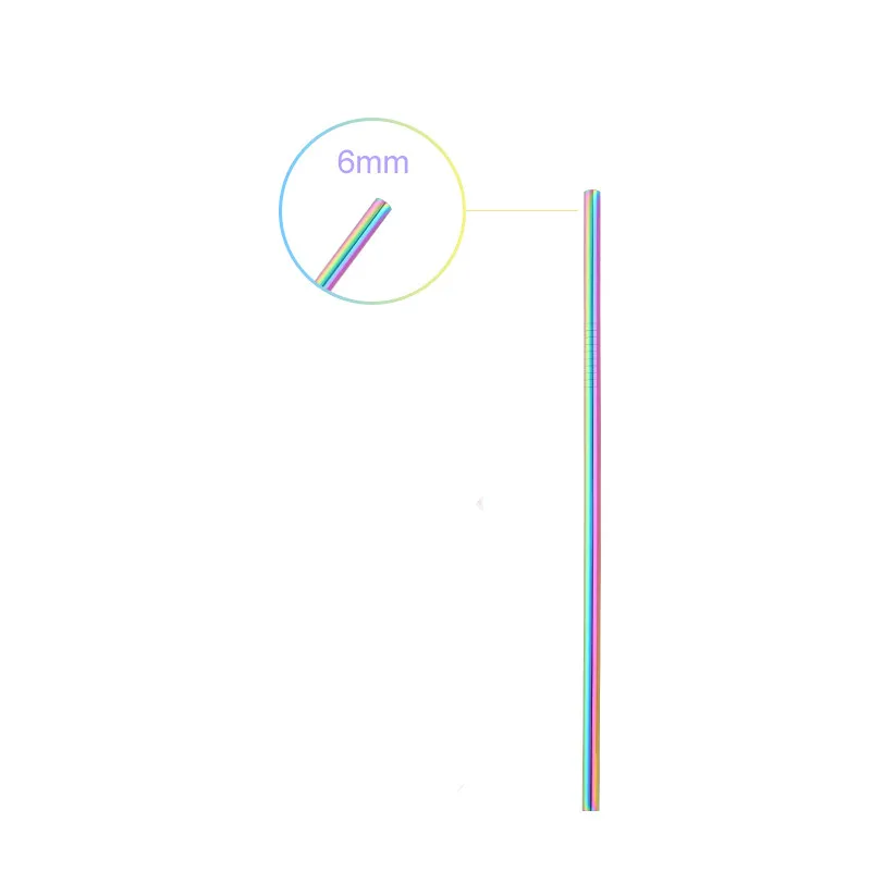 rainbow0 Многоразовые металлические соломинки для питья, 10 цветов, 304 нержавеющая сталь, прямые изогнутые соломинки, вечерние, экологически чистые, барные принадлежности - Цвет: rainbow0