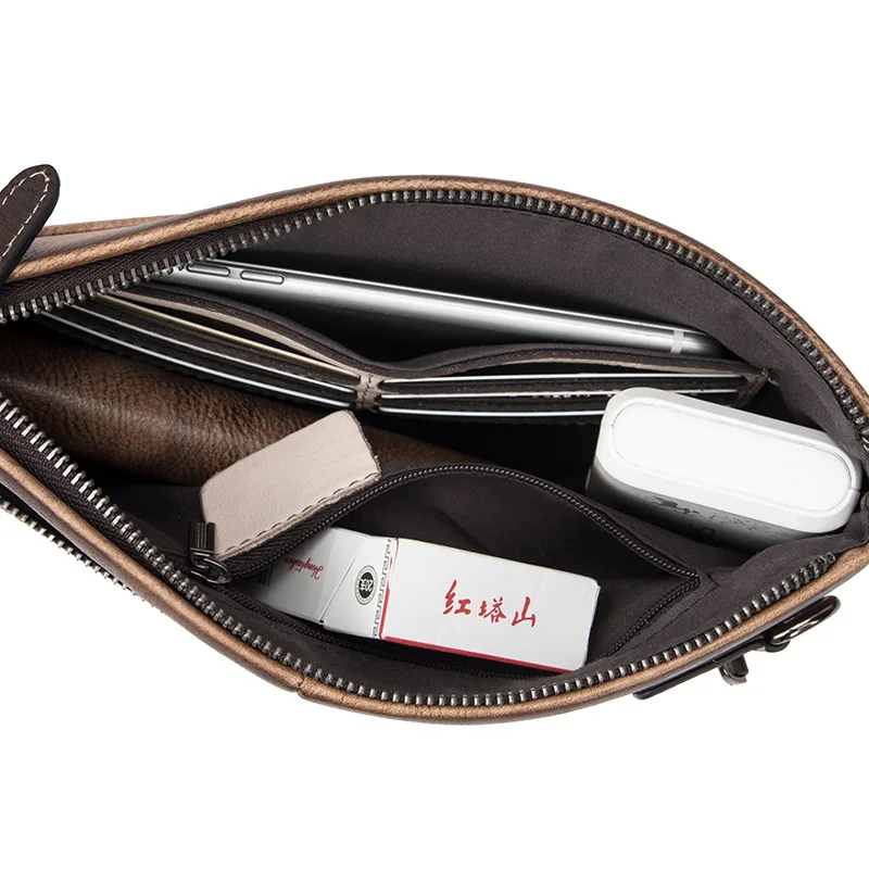 Мужской деловой клатч на молнии вместительная сумка для денег и телефона