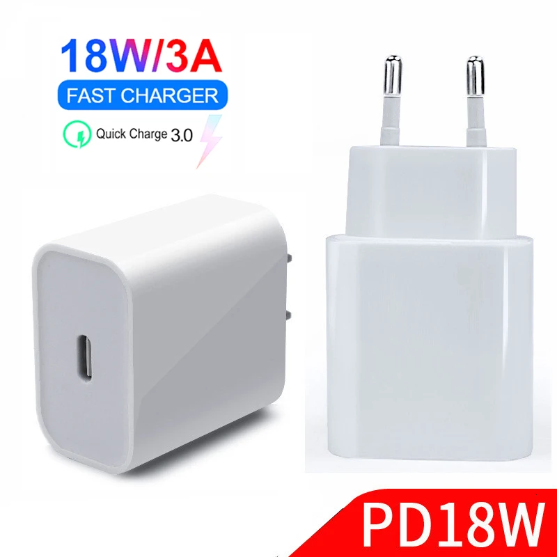 

HEZUGOYI PD Charger 18W Fast USB 3.0 Quick Charger USB Type-C Port Chargers For Huawei Xiaomi Travel Wall Charger For iPhone 12