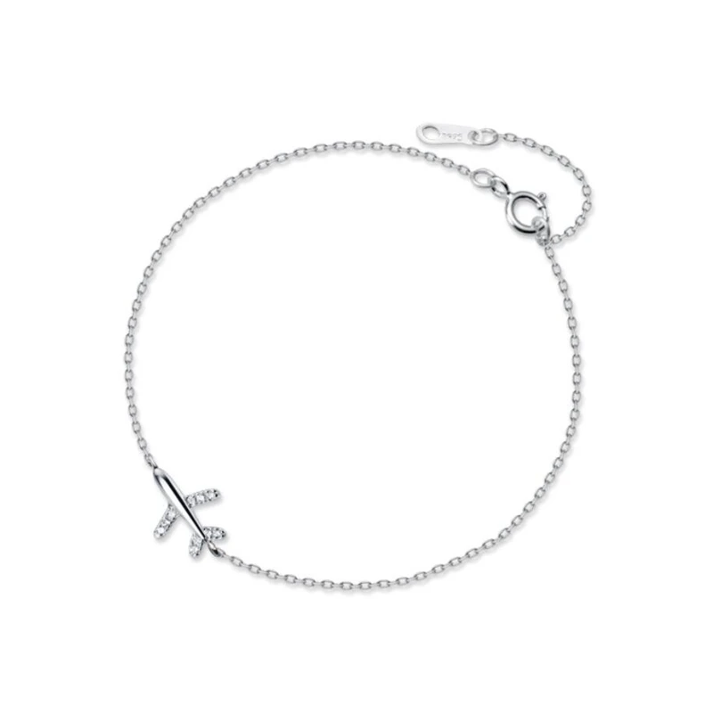 

Sole Memory Sweet Cute Mini Plane Literary 925 Sterling Silver Female Resizable Bracelets SBR210