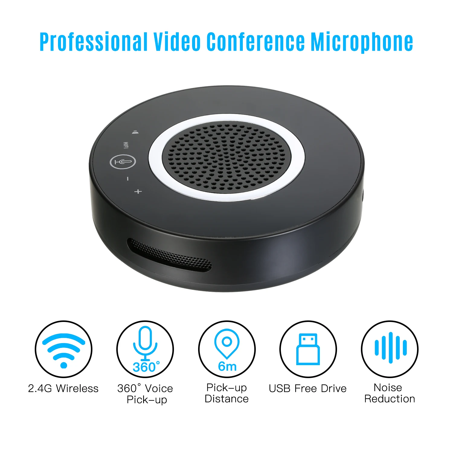 Беспроводной конференц-микрофон 2 4G всенаправленный микрофон громкоговоритель 6