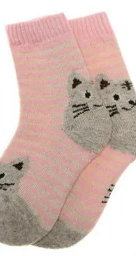 Pink Детские теплые шерстяные Мягкие хлопковые носки с милыми животными Детские носки для маленьких девочек - Color: Pink