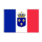 Флаг французской королевской монархии с французской королевской короной 3x5 футов 90x150 см Баннер латунные кольца