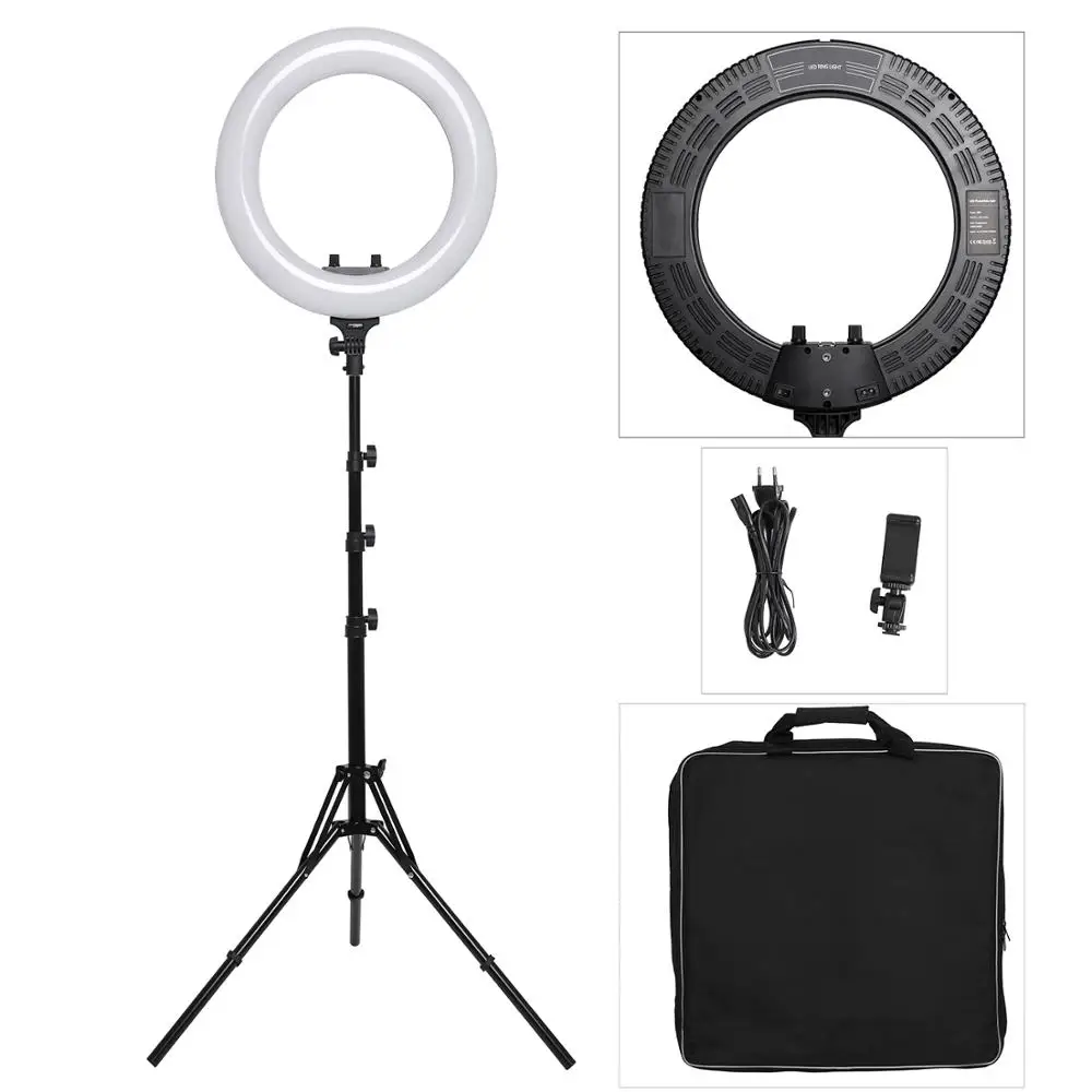 Anel de Luz para Estúdio Regulável com Tripé para Vídeo Fotográfico Iluminação Anel Maquiagem Fotografia Telefone Led