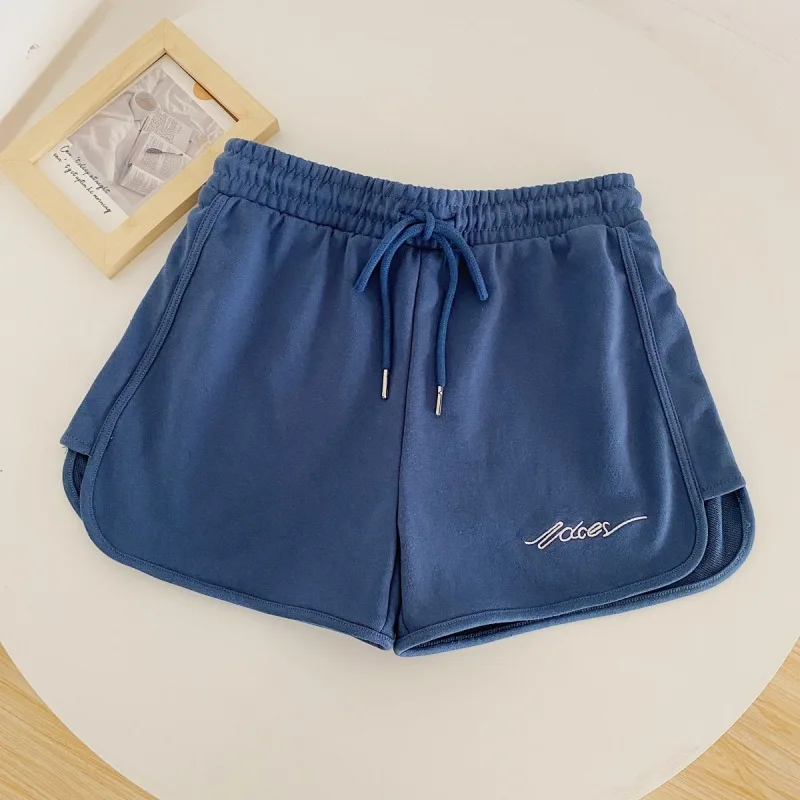 

Sports Shorts Women Summer Candy Color Anti Emptied Skinny Shorts Casual Elastic Waist Beach Correndo Short Pants