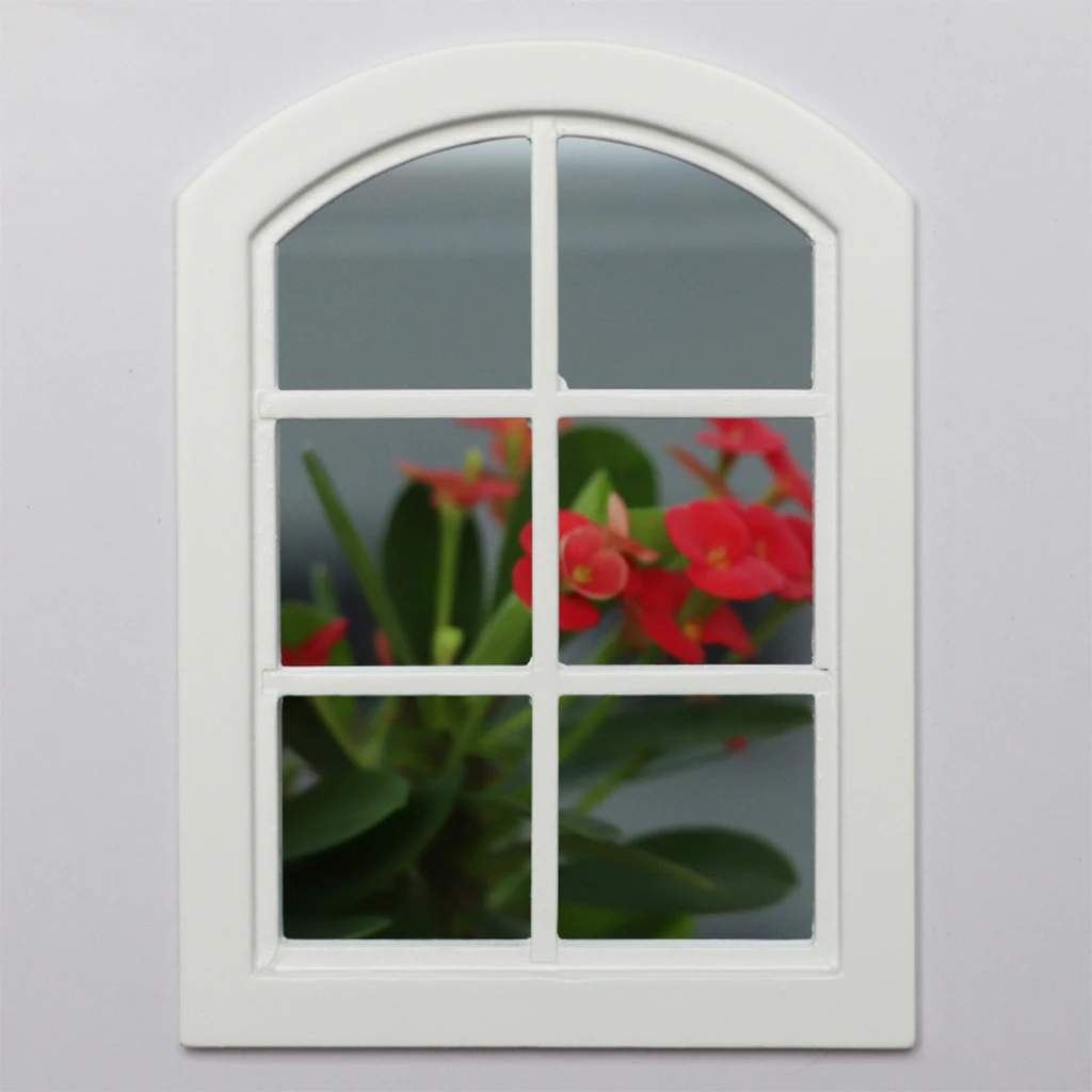 

White Mini Miniature Dollhouse Windows Frame 6 Pane Craft Acessories Room