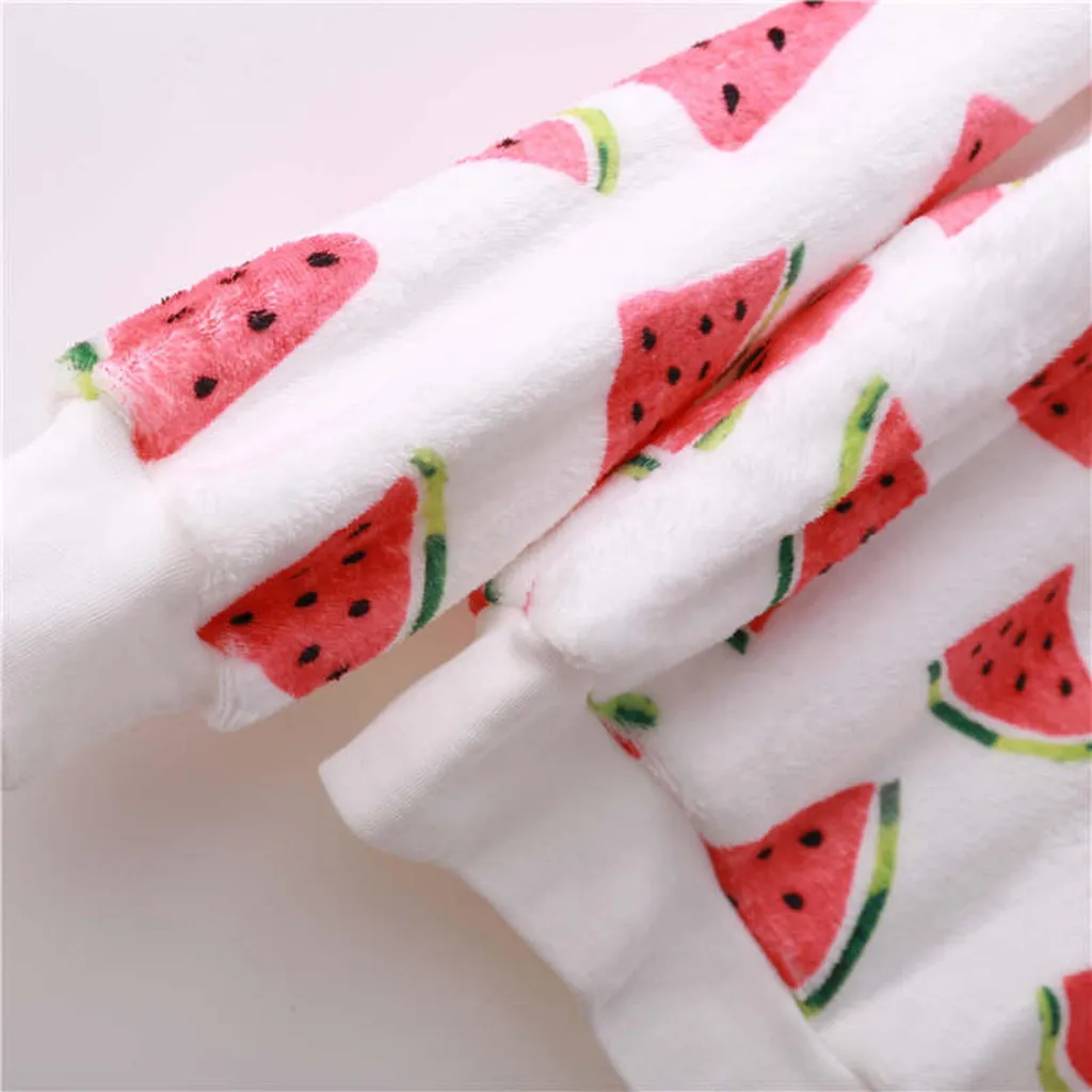

Women Sweatshirt Bottoming Shirt Casual Long Sleeve Cartoon Watermelon Print Flannel Sweatshirts Blouse Tops Pullover Streetwear