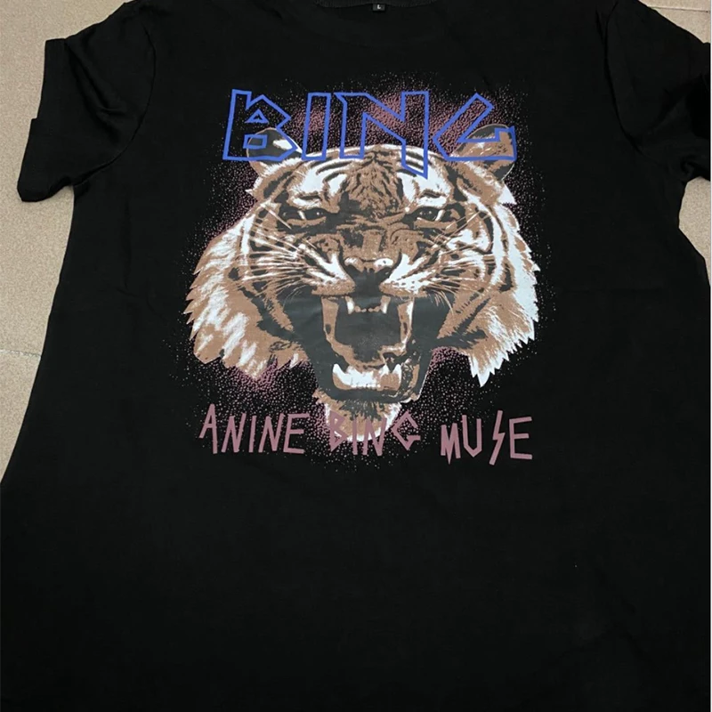 

France Design Vintage Stylish Tiger Letter Print Pattern Tshirt Women 2020Summer Casual Cotton Short Sleeve O Neck Fashion shirt