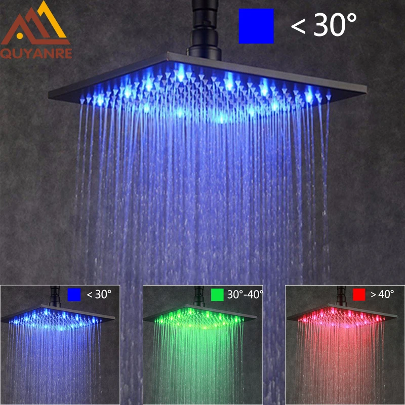 

Vidric Vidric Black Digital Shower Faucets Set LED Rainfall Waterfall Shower Head Digital Temp Display Mixer Tap Conceal Shower