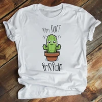 animated cactus graphic women t shirts im soft in side t shirt vetement mujer tumblr tee shirt spain cute style 2021 arrivals