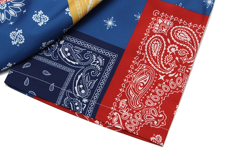 

Oversize Summer Shirts Men and Women Color Block Cashew Print Lapel Short Sleeve High Street Loose Casual Hawaiian Shirts