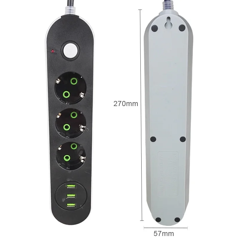 Умный USB Мощность розеток EU/FC штекер 3 розетки Порты и разъёмы Зарядное устройство