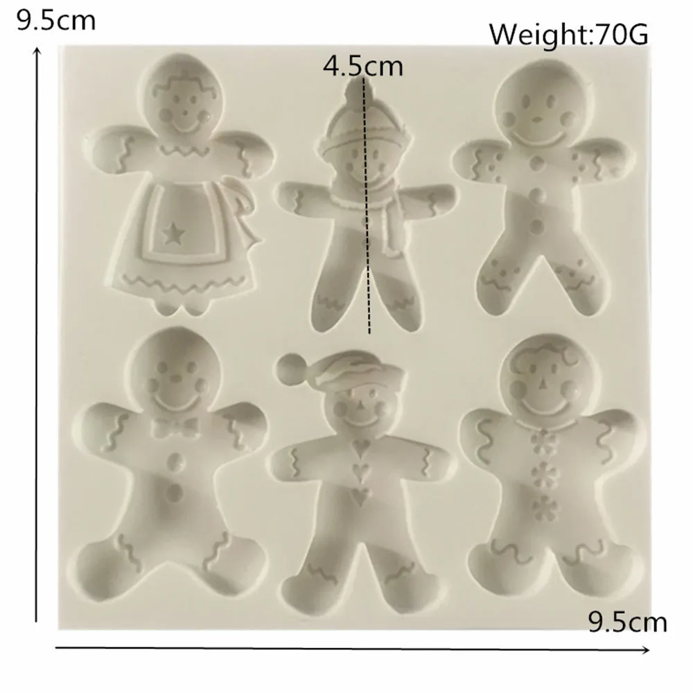 1 шт. Рождественская силиконовая форма для пряников помадка торта клейкая паста