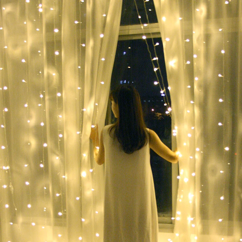 3*3/6*3 медный провод светодиодные занавески с дистанционным рождественским