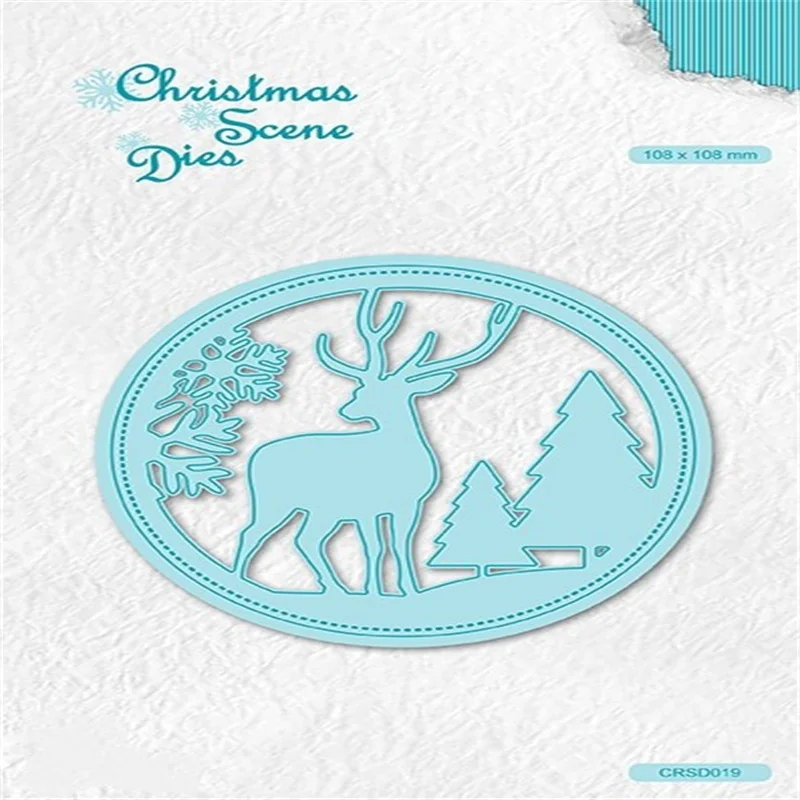 

Metal Christmas Elk And Trees Cutting Dies For Scrapbook Paper Craft Knife Mould Blade Punch Stencls No Stamps 2021 New Arrival