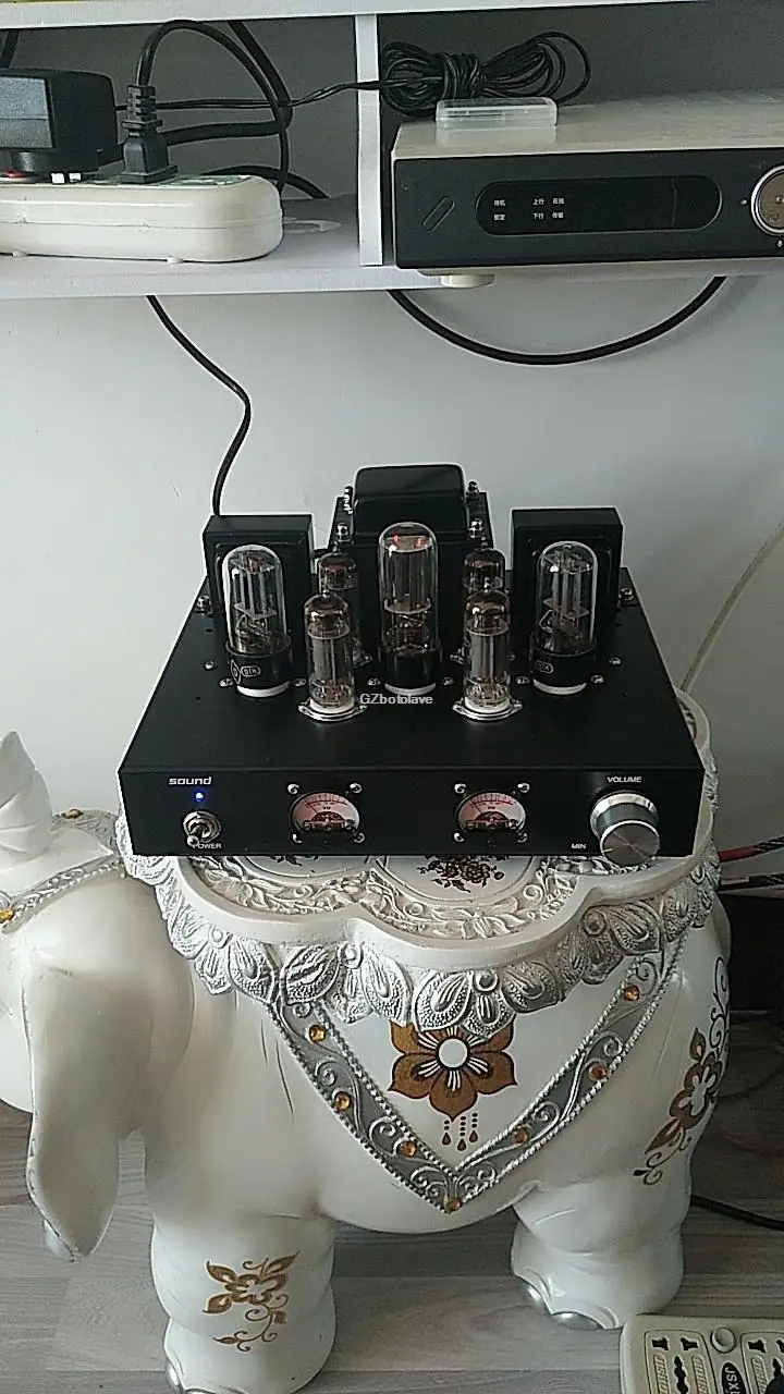 HiFi 6H8C Push 6p1 вакуумный ламповый усилитель односторонний стерео усилитель мощности VU метр ламповый усилитель 6.8вт ×2
