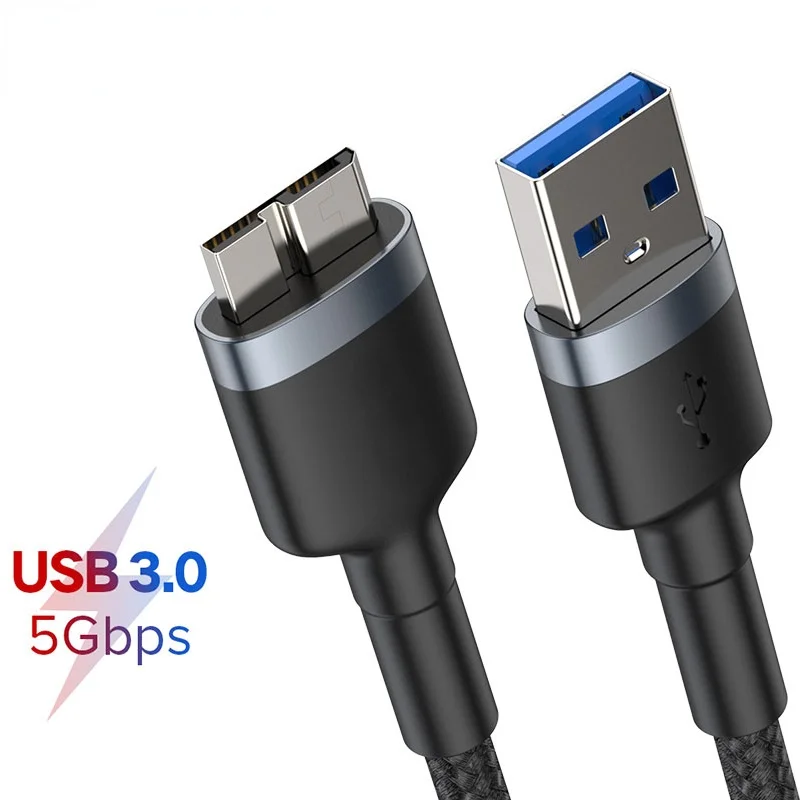 

Baseus USB 3.0 To Micro B Cable 5GB Fast USB Type A Micro-B Data Cable for Samsung S5 Note 3 HDD External Hard Drive Disk Cord