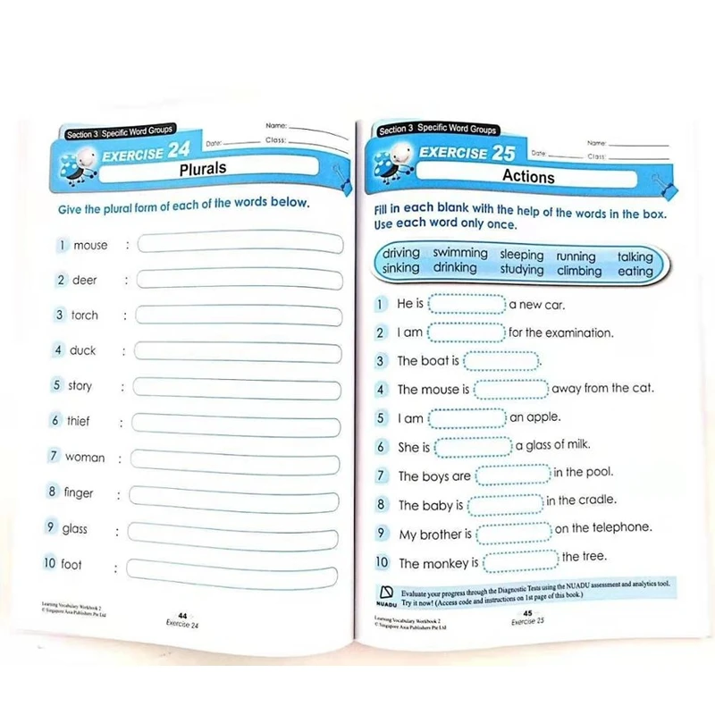 

6 Books 7-12 Years Old Sap Learning Vocabulary Singapore English Vocabulary Exercise Book Set