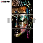 Картина из страз квадратнаякруглая, с изображением Будды, 3 шт., M1887