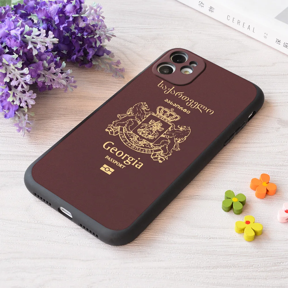 

For iPhone Georgian Biometric Passport Print Soft Matt Apple Case