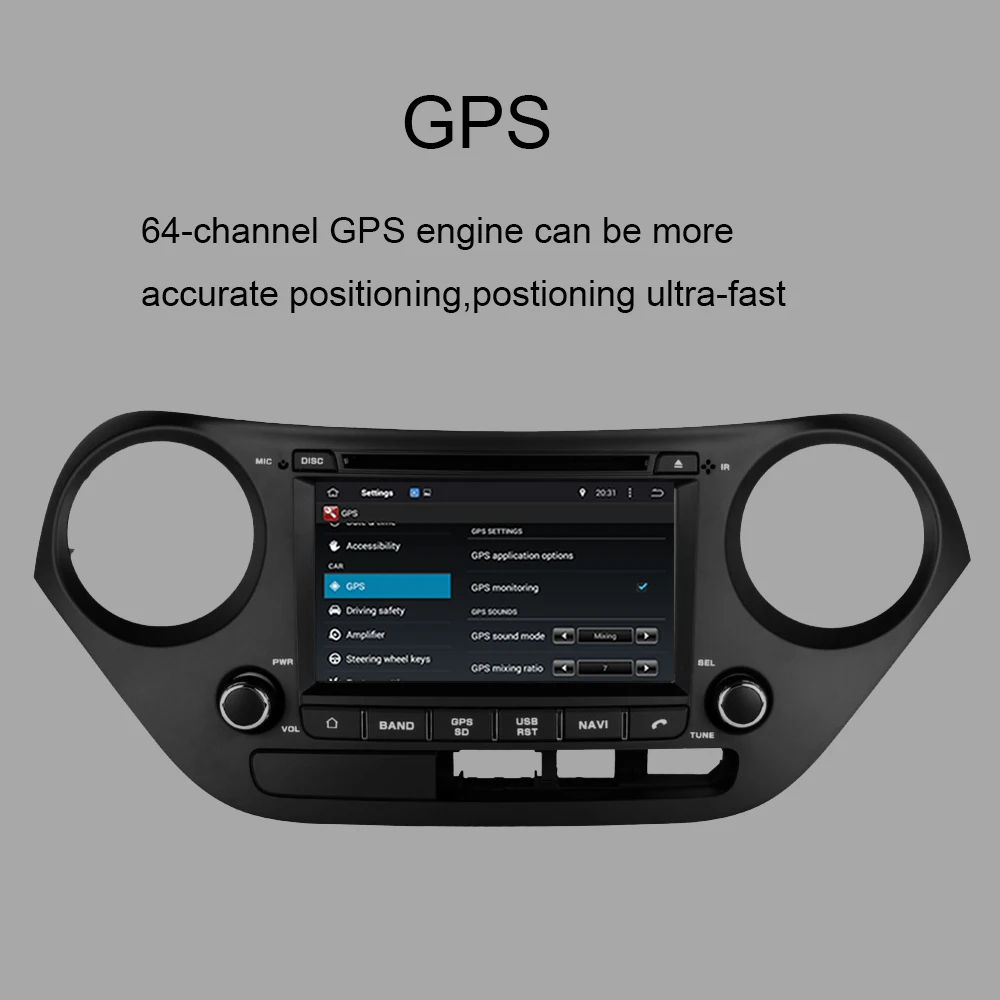Android 10 0 Восьмиядерный 4G + 64G Автомобильный GPS-навигатор для Hyundai I10/Grand I10 2013-2021 левый