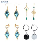 Аниме игра Genshin ударопрочные серьги каэя альбергич Косплей клипса для ушей тартаглия кецин чжунгли Qiqi костюм реквизит модные ювелирные изделия