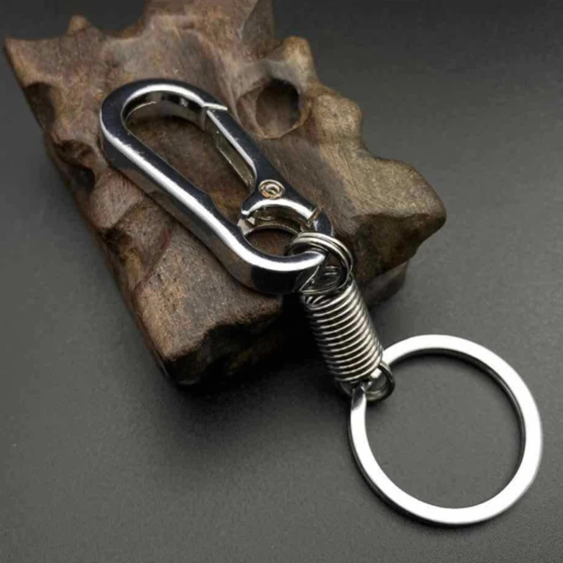 Пружинный брелок для ключей с пряжкой-тыквой из нержавеющей стали выдвижной