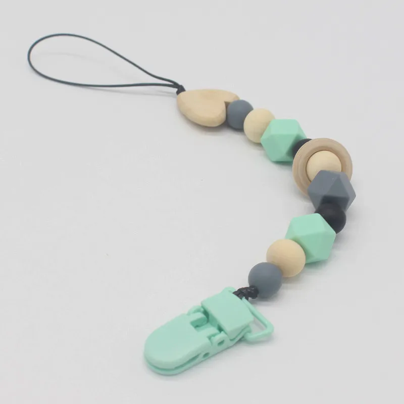 

Food Grade Silicone Teething Holder BPA Free Pacifier Clips Chain Chewbeads Nipple Chain Holder For Baby Newborn Chew Teeth Toys