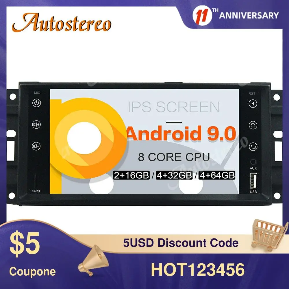 Автомобильный мультимедийный плеер на Android 10 0 стерео радио DVD для Jeep Compass Wrangler