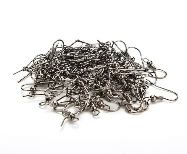 100Pcs Women Earring Fish Hook Coil Ear Wire for Jewelry 4 Colors Golden Silver Black Dark Bronze Wholesale | Украшения и